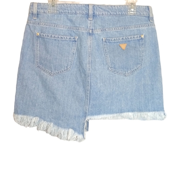 Guess Stella Re-Engineered Asymmetrical frayed hem denim skirt Size 8 - Picture 5 of 10